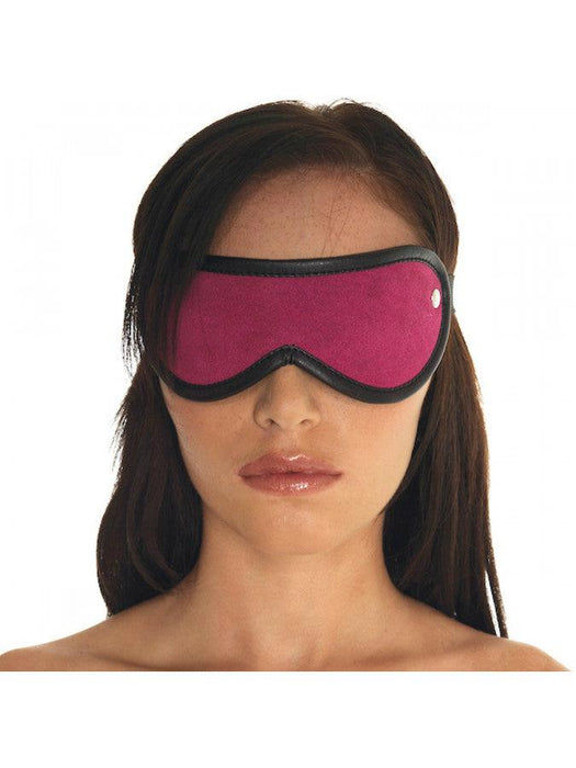 Rimba - Blinddoek - Luxe Leren Oogmasker - Zwart Roze - One Size-Erotiekvoordeel.nl