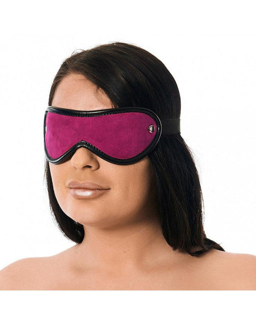 Rimba Bondage Play - Blinddoek - Luxe Leren Oogmasker - Zwart Roze - One Size-Erotiekvoordeel.nl