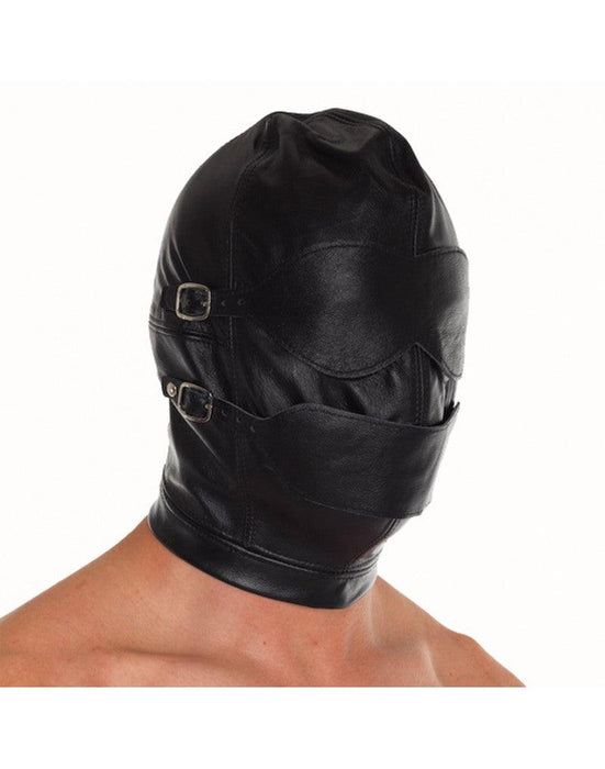 Rimba Bondage Play - Leren Masker Met afneembare gag En oogdelen-Erotiekvoordeel.nl