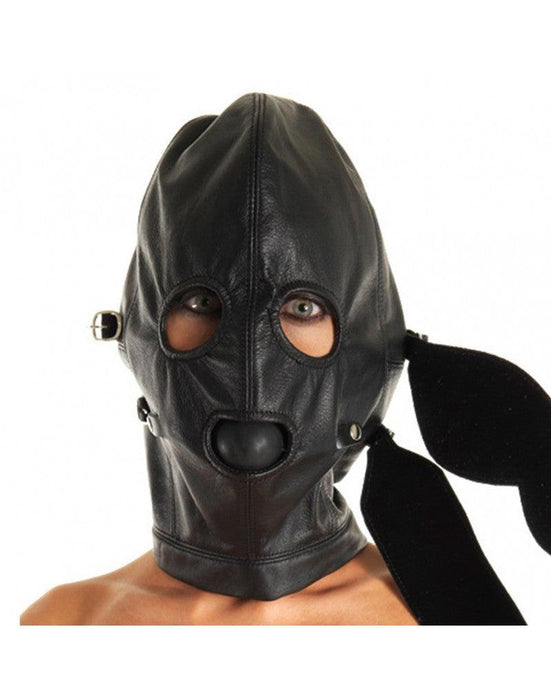 Rimba Bondage Play - Leren Masker Met afneembare gag En oogdelen-Erotiekvoordeel.nl