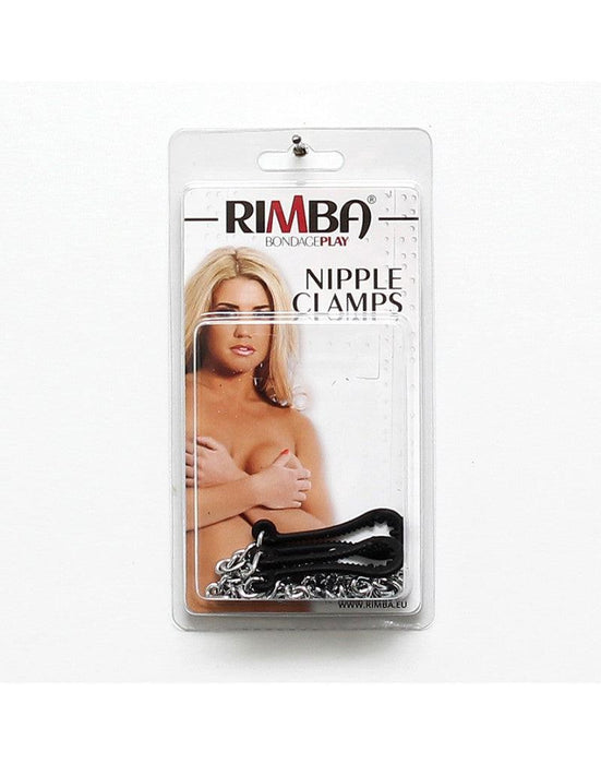 Rimba Bondage Play - Tepelklemmen - Plastic Getand - Met dubbele Ketting-Erotiekvoordeel.nl