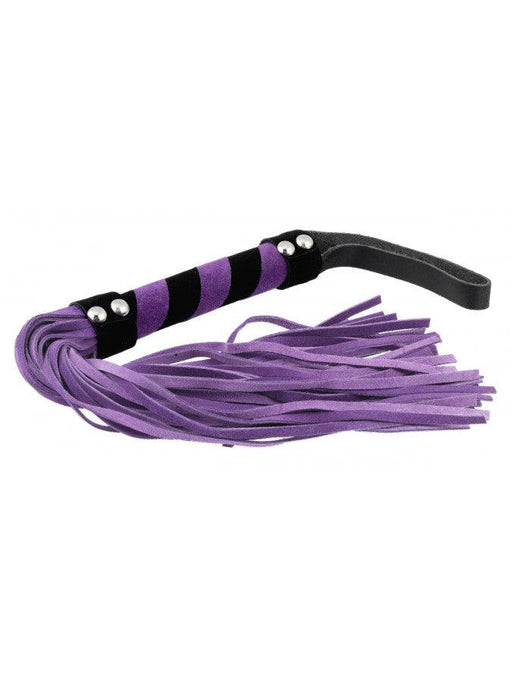 Rimba Bondage Play - Zweepje- Flogger - Suede - 36 Strengen - Paars/Zwart-Erotiekvoordeel.nl