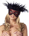 Rimba - Burlesque Masker Met Veren - Zwart/Rood-Erotiekvoordeel.nl