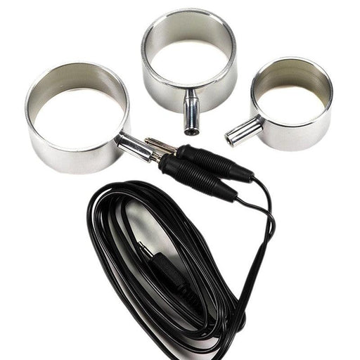 Rimba Electro Sex - Aluminium Cock Ringen Set uni-polair - 3 Stuks-Erotiekvoordeel.nl