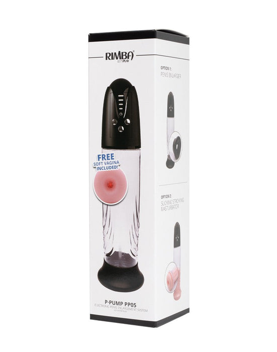 Rimba - P Pump PP05 - Elektronische Penispomp met Vagina Sleeve - Zwart-Erotiekvoordeel.nl