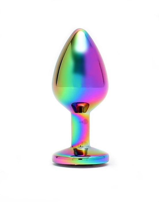 Rimba - Pisa - Rainbow RVS Buttplug Met Siersteen-Erotiekvoordeel.nl