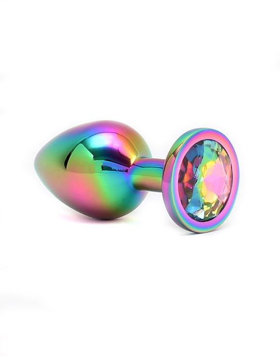 Rimba - Pisa - Rainbow RVS Buttplug Met Siersteen-Erotiekvoordeel.nl