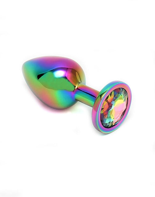 Rimba - Pisa - Rainbow RVS Buttplug Met Siersteen-Erotiekvoordeel.nl