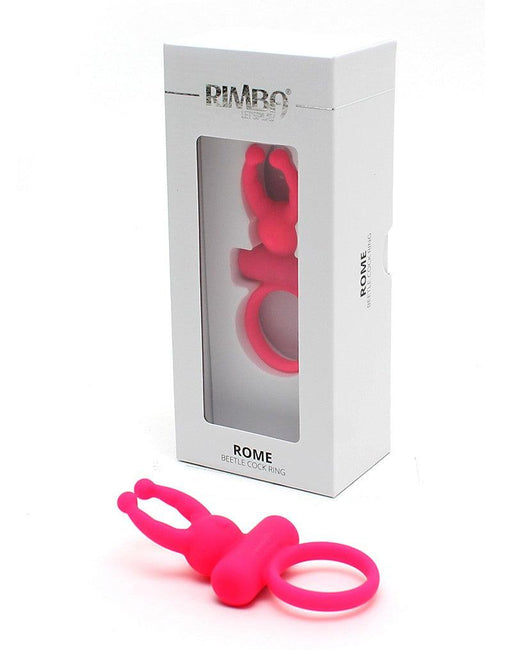 Rimba - Rome - Vibrerende Cockring Met clitoris stimulatie - Roze-Erotiekvoordeel.nl