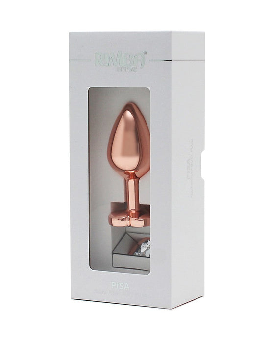 Rimba - Rosé Gouden Aluminium Buttplug Met Hartvormig Kristal-Erotiekvoordeel.nl