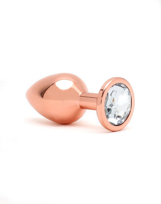 Rimba - Rosé Gouden Aluminium Buttplug Met Kristal-Erotiekvoordeel.nl