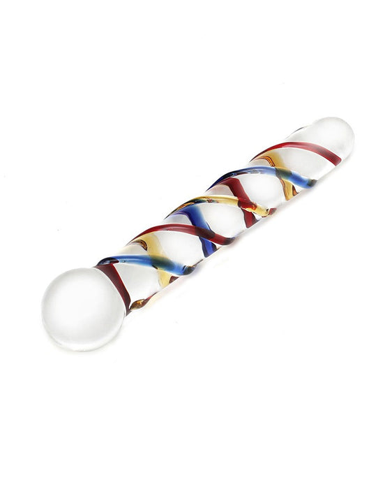 Rimba - Sensual Glass - Glazen Dildo Rachella - Transparant/Rood/Blauw/Geel-Erotiekvoordeel.nl