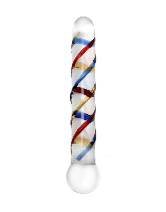 Rimba - Sensual Glass - Glazen Dildo Rachella - Transparant/Rood/Blauw/Geel-Erotiekvoordeel.nl