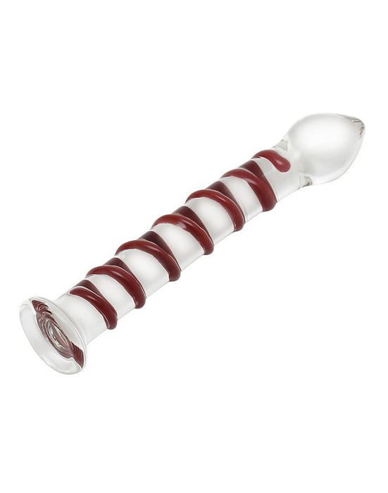 Rimba - Sensual Glass - Glazen Dildo Ursula - Transparant/Rood-Erotiekvoordeel.nl