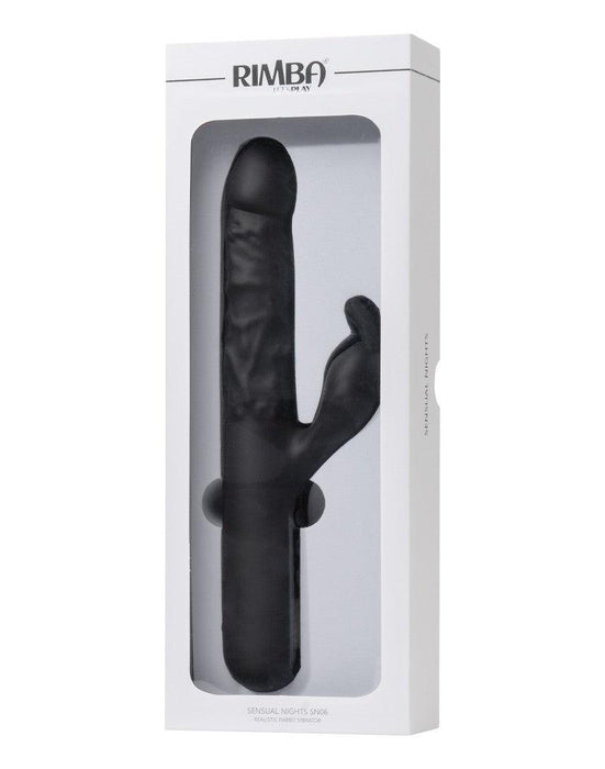 Rimba - Sensual Nights SN06 - Realistische Rabbit Vibrator - Zwart-Erotiekvoordeel.nl