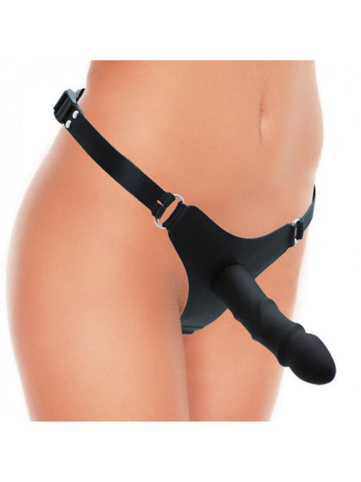 Rimba - Siliconen G-string Met Strap-on - Voorbinddildo - Verstelbaar-Erotiekvoordeel.nl