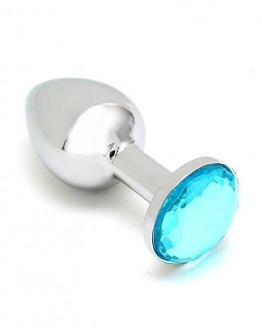 Rimba - Sofia - Metalen Buttplug Met Kristal - Blauw-Erotiekvoordeel.nl