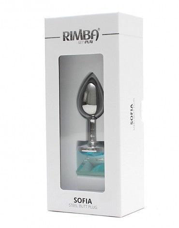 Rimba - Sofia - Metalen Buttplug Met Kristal - Blauw-Erotiekvoordeel.nl