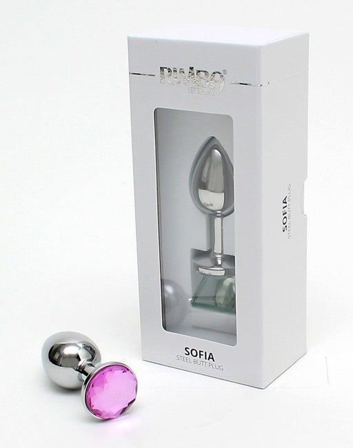 Rimba - Sofia - Metalen Buttplug Met Kristal - Roze-Erotiekvoordeel.nl