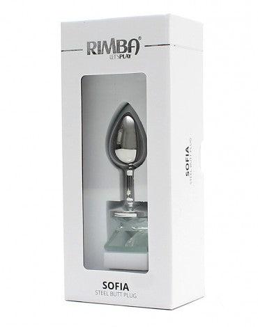 Rimba - Sofia - Metalen Buttplug Met Kristal - Wit-Erotiekvoordeel.nl