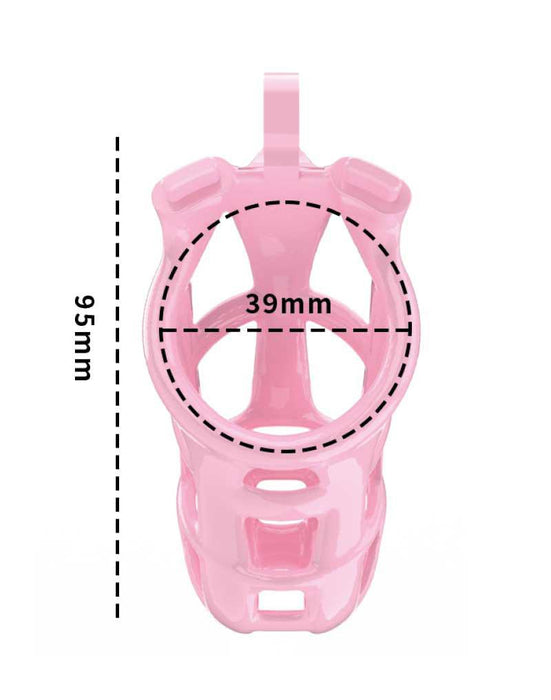 Rimba Toys - P-Cage PC01 - Kunststof Kuisheidskooi - Peniskooi - Chastity - Roze - Verkrijgbaar in 3 maten-Erotiekvoordeel.nl