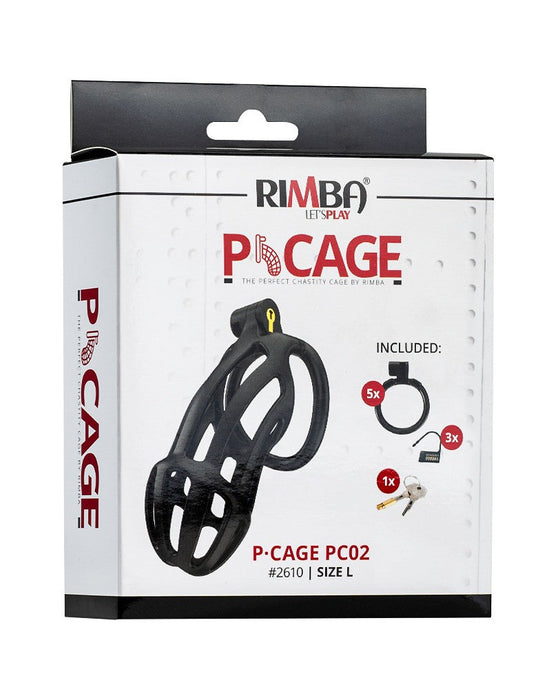 Rimba Toys - P-Cage PC02 - Kunststof Kuisheidskooi - Peniskooi - Chastity - Zwart -Erotiekvoordeel.nl