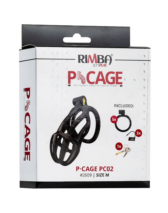 Rimba Toys - P-Cage PC02 - Kunststof Kuisheidskooi - Peniskooi - Chastity - Zwart -Erotiekvoordeel.nl