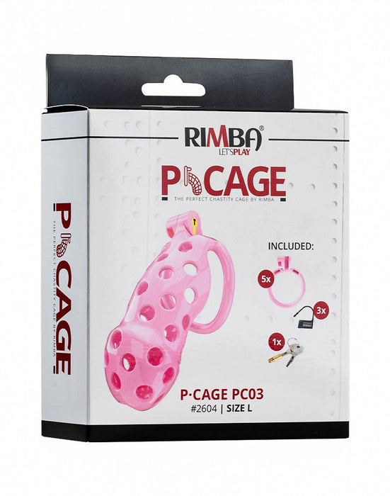 Rimba Toys - P-Cage PC03 - Kunststof Kuisheidskooi - Peniskooi - Chastity - Roze-Erotiekvoordeel.nl