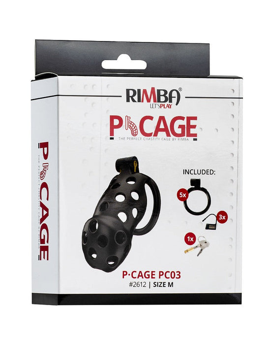 Rimba Toys - P-Cage PC03 - Kunststof Kuisheidskooi - Peniskooi - Chastity - Zwart -Erotiekvoordeel.nl