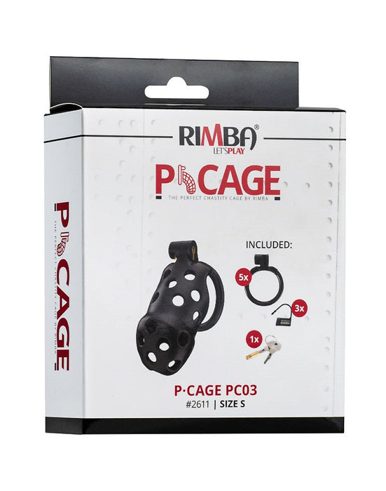 Rimba Toys - P-Cage PC03 - Kunststof Kuisheidskooi - Peniskooi - Chastity - Zwart -Erotiekvoordeel.nl