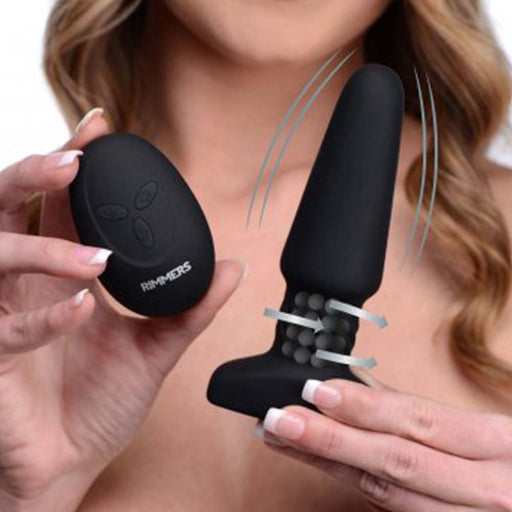 Rimmers - Slim R - Gladde Rimming Buttplug met Afstandsbediening - Zwart-Erotiekvoordeel.nl