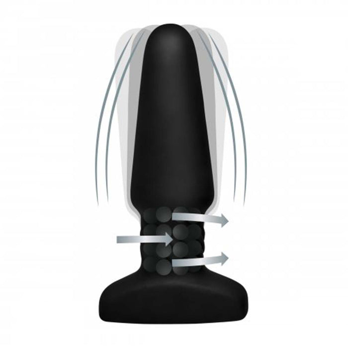 Rimmers - Slim R - Gladde Rimming Buttplug met Afstandsbediening - Zwart-Erotiekvoordeel.nl