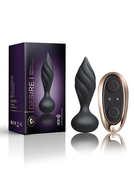 Rocks-off - Anaal Vibrator - Vibrerende Buttplug - Met Afstandsbediening - Petite Sensations Desire - Zwart-Erotiekvoordeel.nl