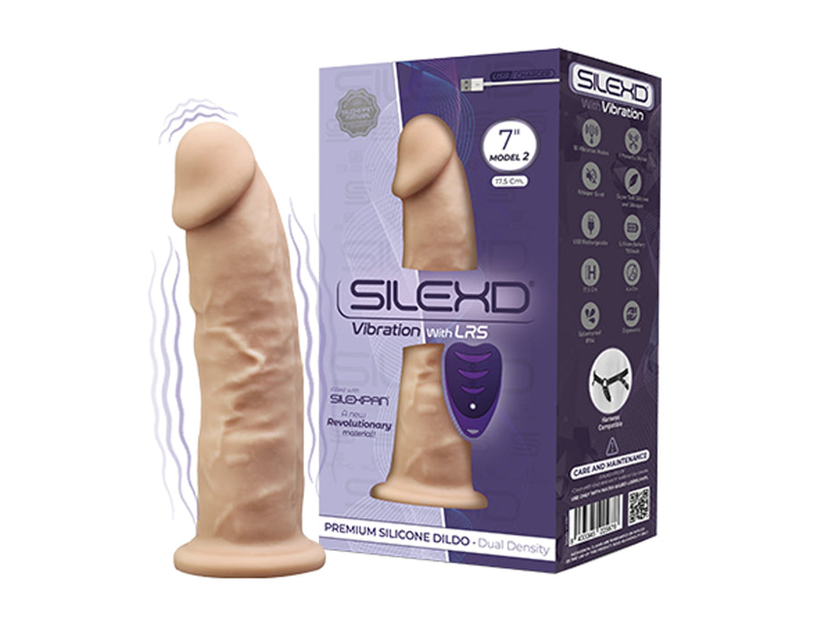 SILEXD - Vibrerende Dildo - 17,5 x 4,4 cm - Lichte Huidskleur-Erotiekvoordeel.nl