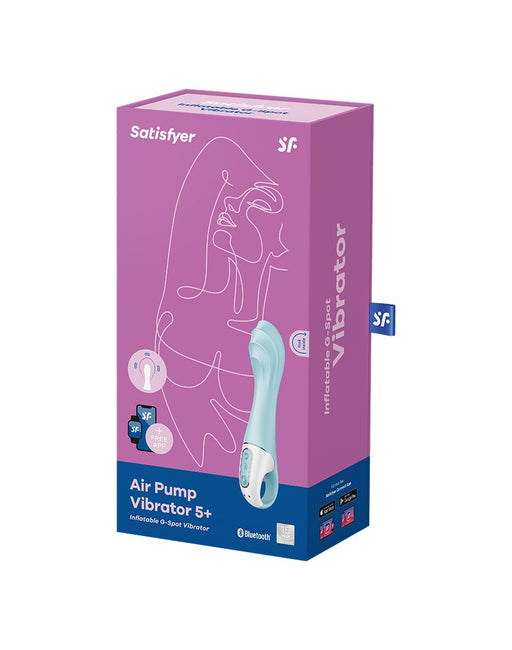 Satisfyer - Air Pump Vibrator 5+ - Opblaasbare G-Spot Vibrator - Met App Control - Blauw-Erotiekvoordeel.nl