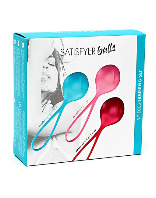 Satisfyer - Bekkenbodem Trainer - Kegel Balls Set Van 3 - Rood - Roze - Blauw - beginner-Erotiekvoordeel.nl