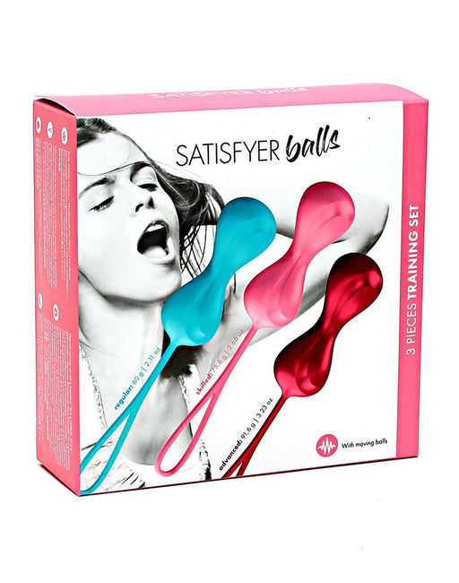 Satisfyer - Bekkenbodem Trainer Kegel Balls Set Van 3 - Rood - Roze - Blauw - Medium-Erotiekvoordeel.nl