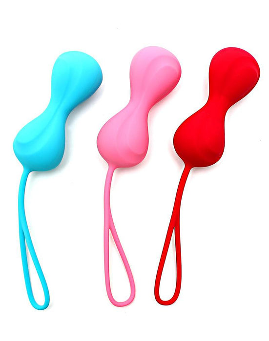 Satisfyer - Bekkenbodem Trainer Kegel Balls Set Van 3 - Rood - Roze - Blauw - Medium-Erotiekvoordeel.nl