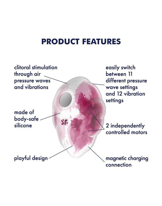 Satisfyer - Cloud Dancer - Luchtdruk Vibrator met Vibratie - Rood-Erotiekvoordeel.nl