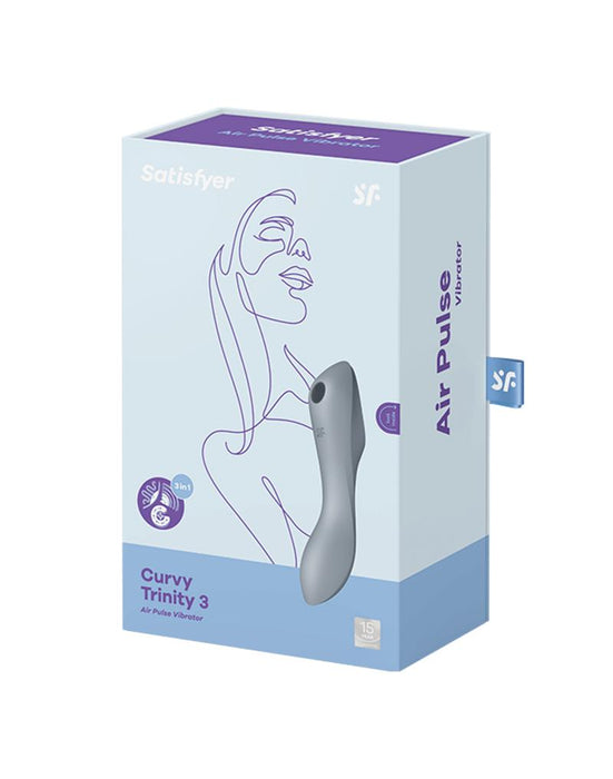 Satisfyer - Curve - Trinity 3-in-1 Vibrator - Grijs-Erotiekvoordeel.nl