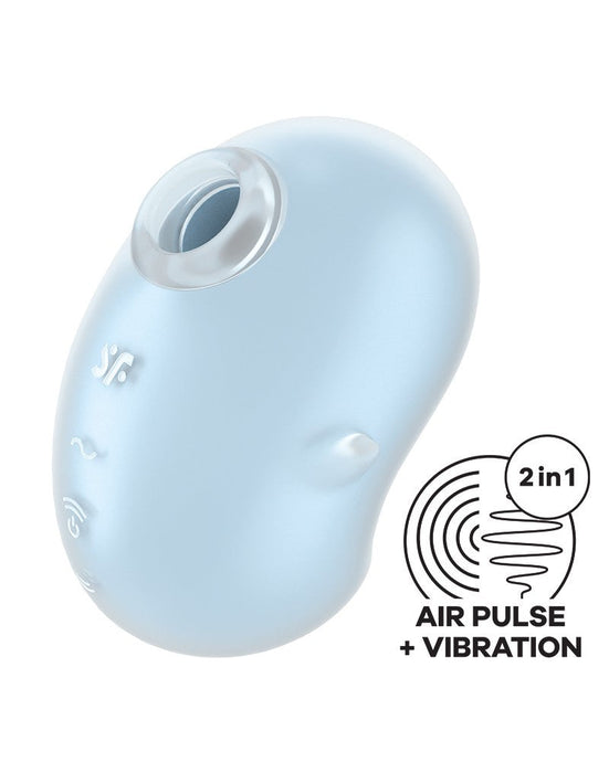 Satisfyer - Cutie Ghost - Vibrerende Luchtdruk Vibrator - 2 in 1 - Lichtblauw-Erotiekvoordeel.nl