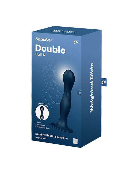 Satisfyer - Double Ball-R - Verzwaarde Dildo met Bewegende Metalen Kogels - Blauw-Erotiekvoordeel.nl