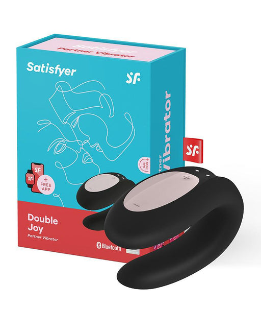 Satisfyer - Double Joy - Partner Vibrator - Met App En Bluetooth - Zwart-Erotiekvoordeel.nl