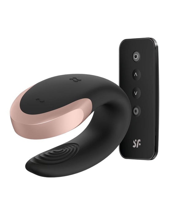 Satisfyer - Double Love - Luxe Partner Vibrator - Zwart-Erotiekvoordeel.nl