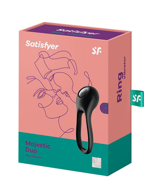 Satisfyer - Majestic Duo - Vibrerende Cockring - Zwart-Erotiekvoordeel.nl