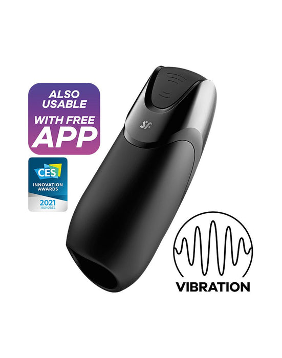 Satisfyer - Men Vibration+ - Met App Control - Masturbator - Zwart-Erotiekvoordeel.nl