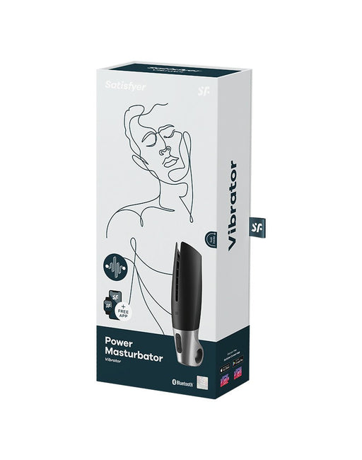 Satisfyer - Power Masturbator - Met App Control - Zwart/Zilver-Erotiekvoordeel.nl