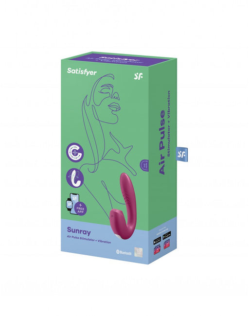 Satisfyer - Sunray - Luchtdruk en G-spot Vibrator - Berry Rood-Erotiekvoordeel.nl