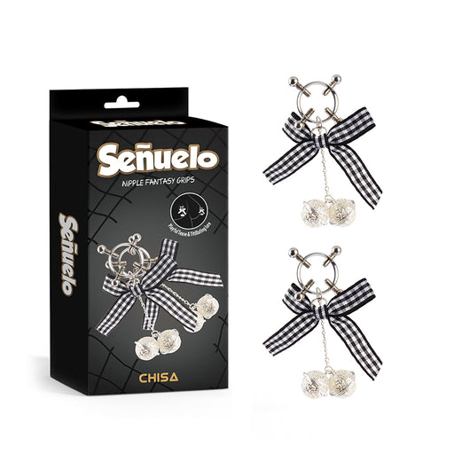 Señuelo - Nipple Fantasy Grips - Schroef Tepelklemmen met Strikje en Belletjes-Erotiekvoordeel.nl