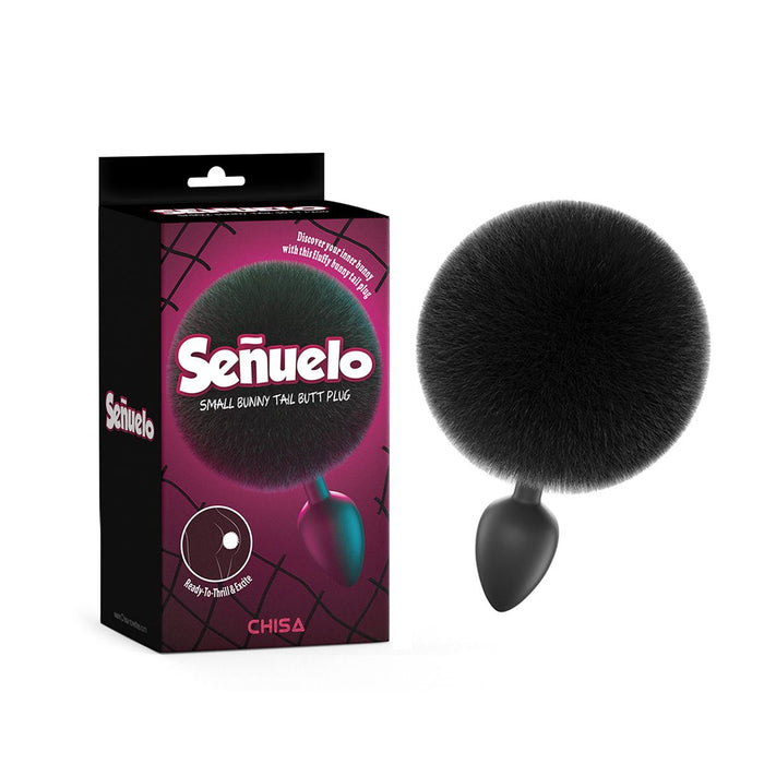 Señuelo - Siliconen Buttplug Met Konijnenstaart - Zwart-Erotiekvoordeel.nl